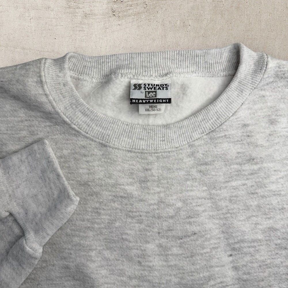 Vtg Lee Heavyweight Sweatshirt XXL Gray Blank Essentials Sturdy Sweats 90s USA